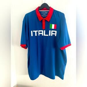 Fifth Sun Men Italia Short Sleeve Polo Shirt  Soccer Jersey Sz XXL